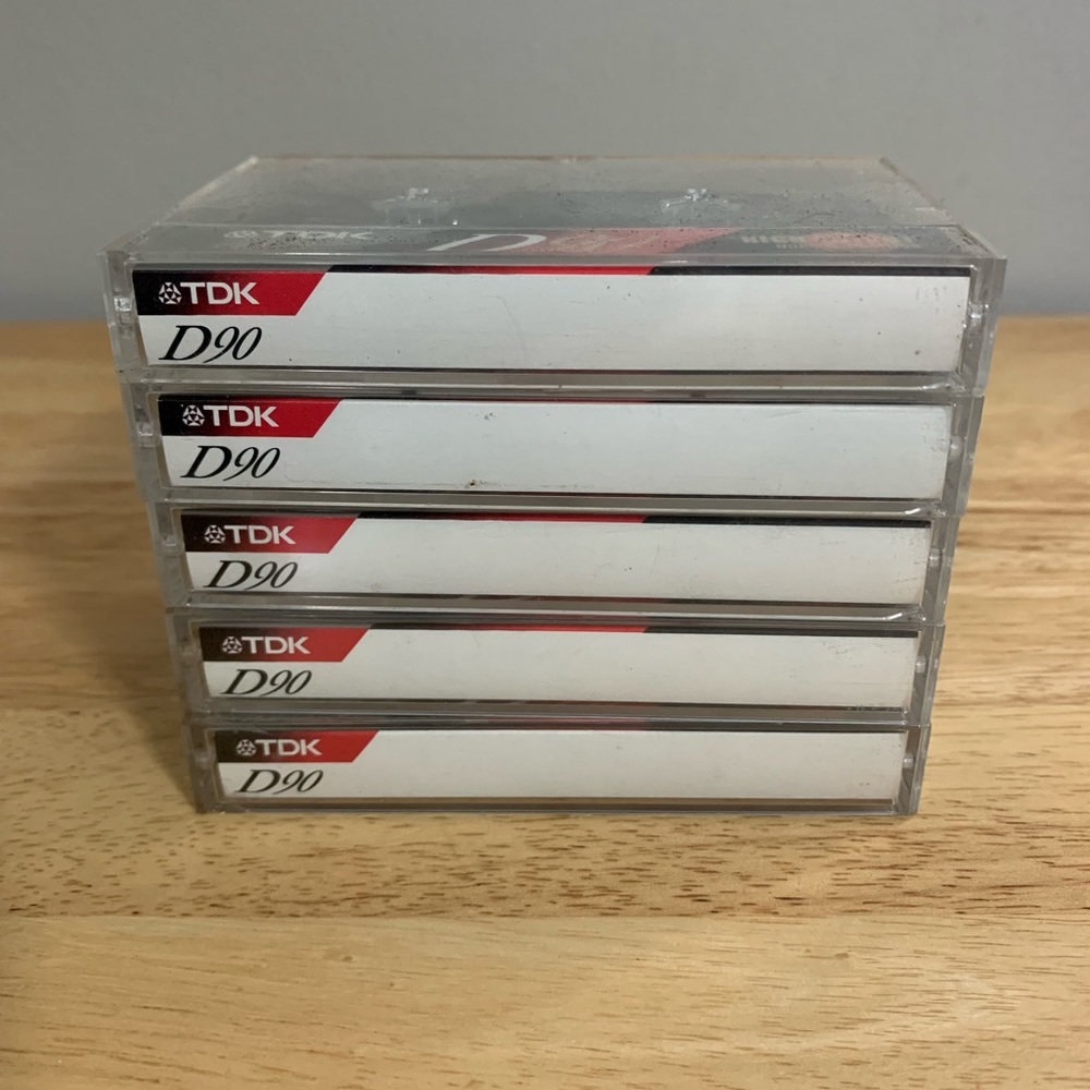 COPY - TDK D90 Used Blank Cassette Tapes (5)